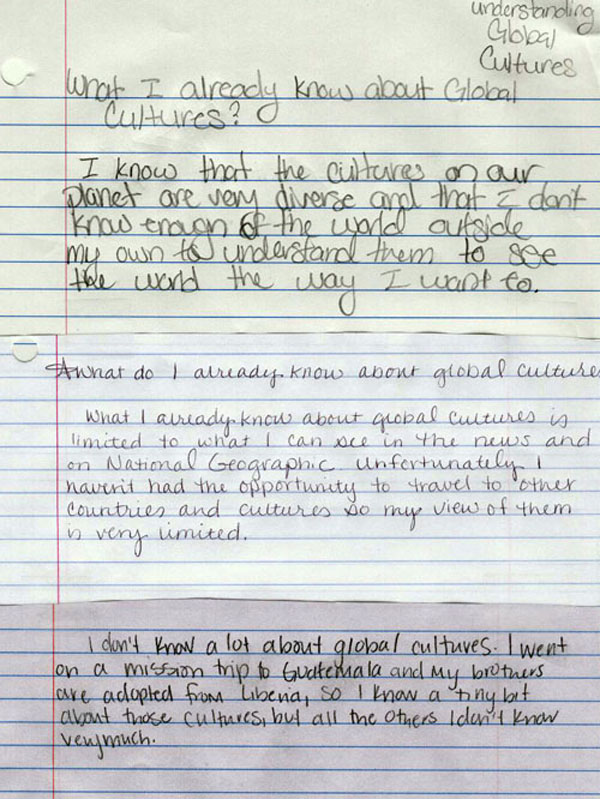 Results of "What do I already know about Global Cultures?"